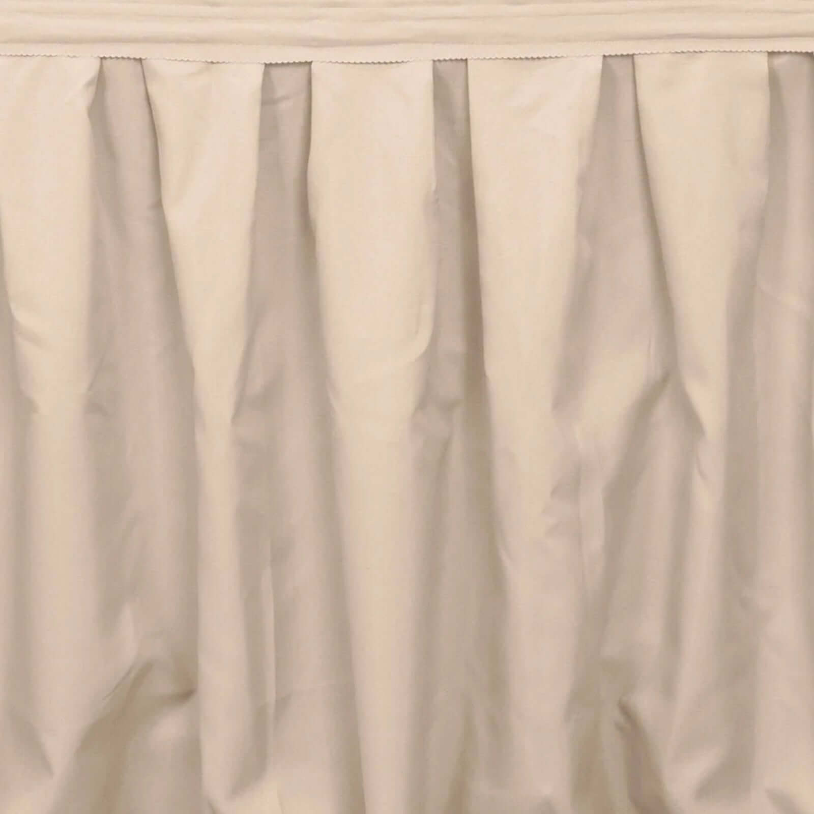 Polyester 21ft Table Skirt Nude - Classic Pleated Design