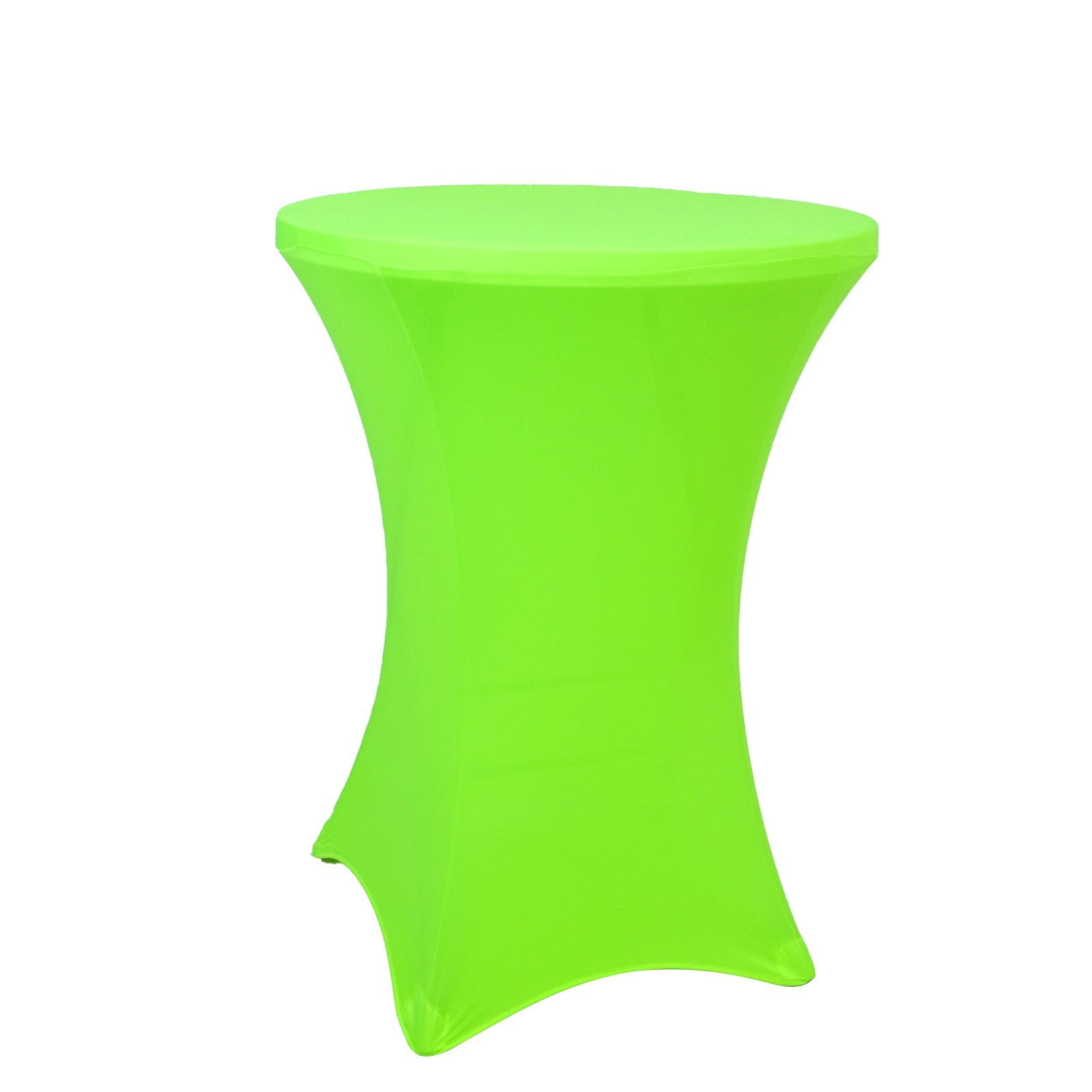 Glow Neon Green Fitted Spandex Cocktail Tablecloth – 30" Round, Wrinkle-Free Cover