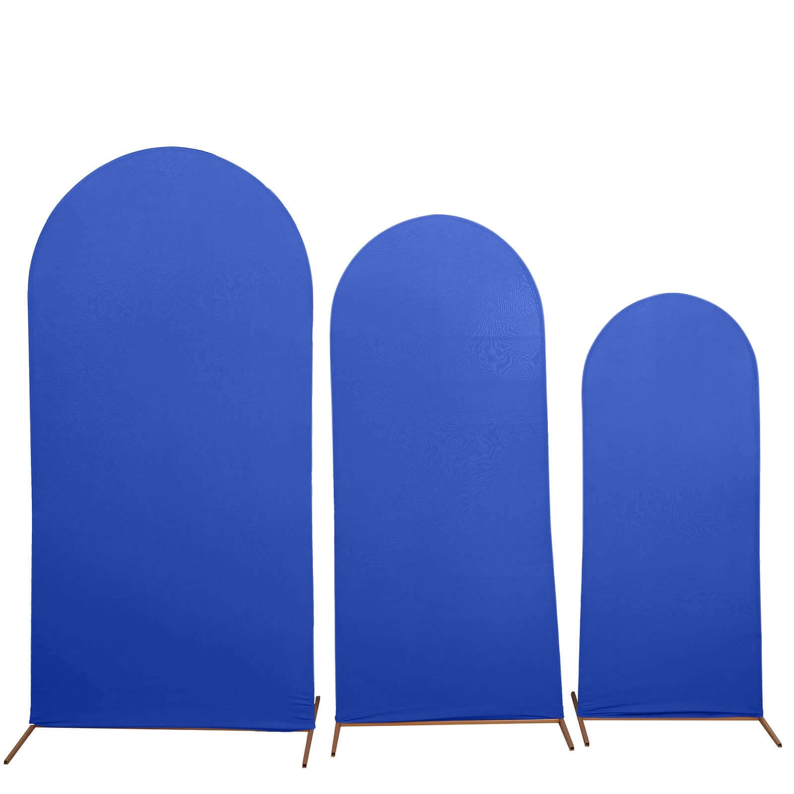 Set of 3 Matte Royal Blue Spandex Fitted Chiara Backdrop Stand Cover For Round Top Wedding Arch - 5ft, 6ft, 7ft