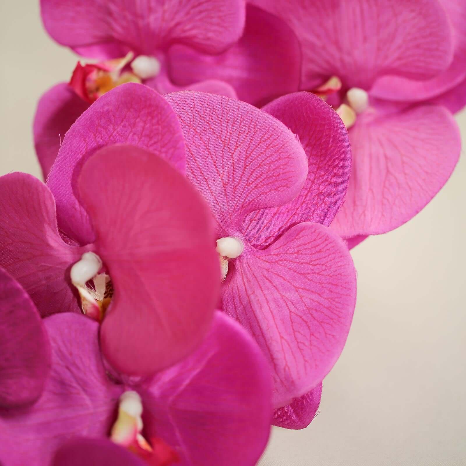 2 Stems 40" Tall Fuchsia Artificial Silk Orchid Flower Bouquets