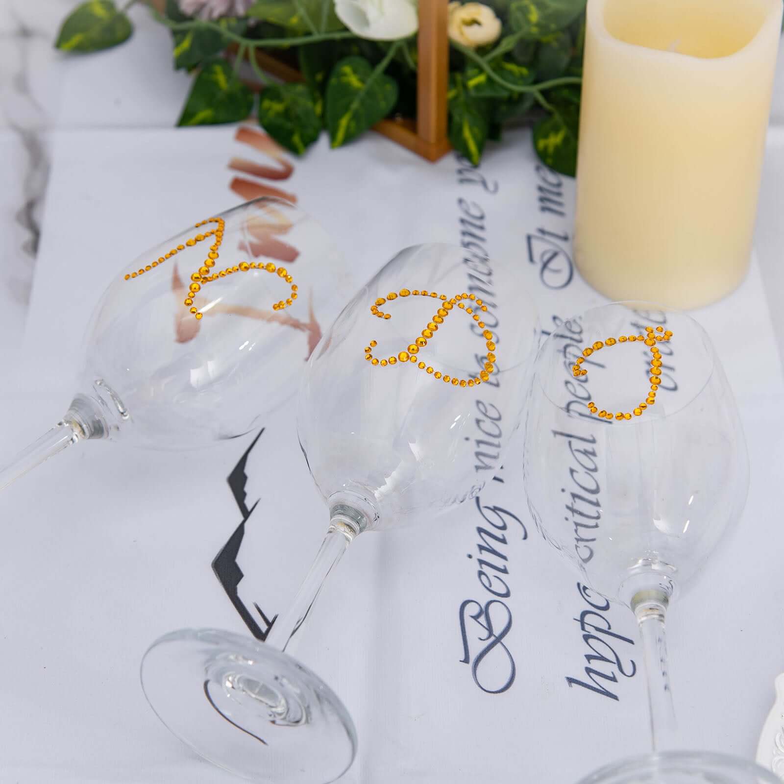 12 Pack 1.5" Gold Rhinestone Monogram Letter Jewel Sticker Self Adhesive DIY Diamond Decor - J