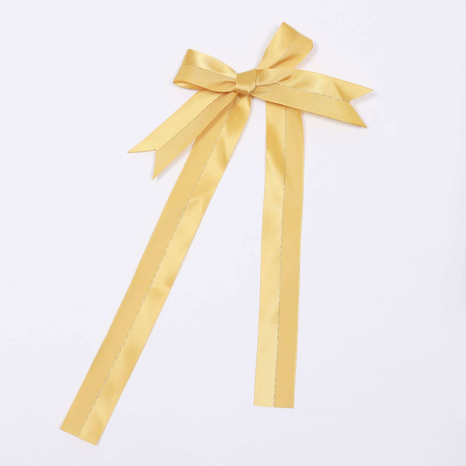 50 Pcs 10" Gold Pre Tied Ribbon Bows, Satin Ribbon With Gold Foil Lining For Gift Basket and Party Favors Decor