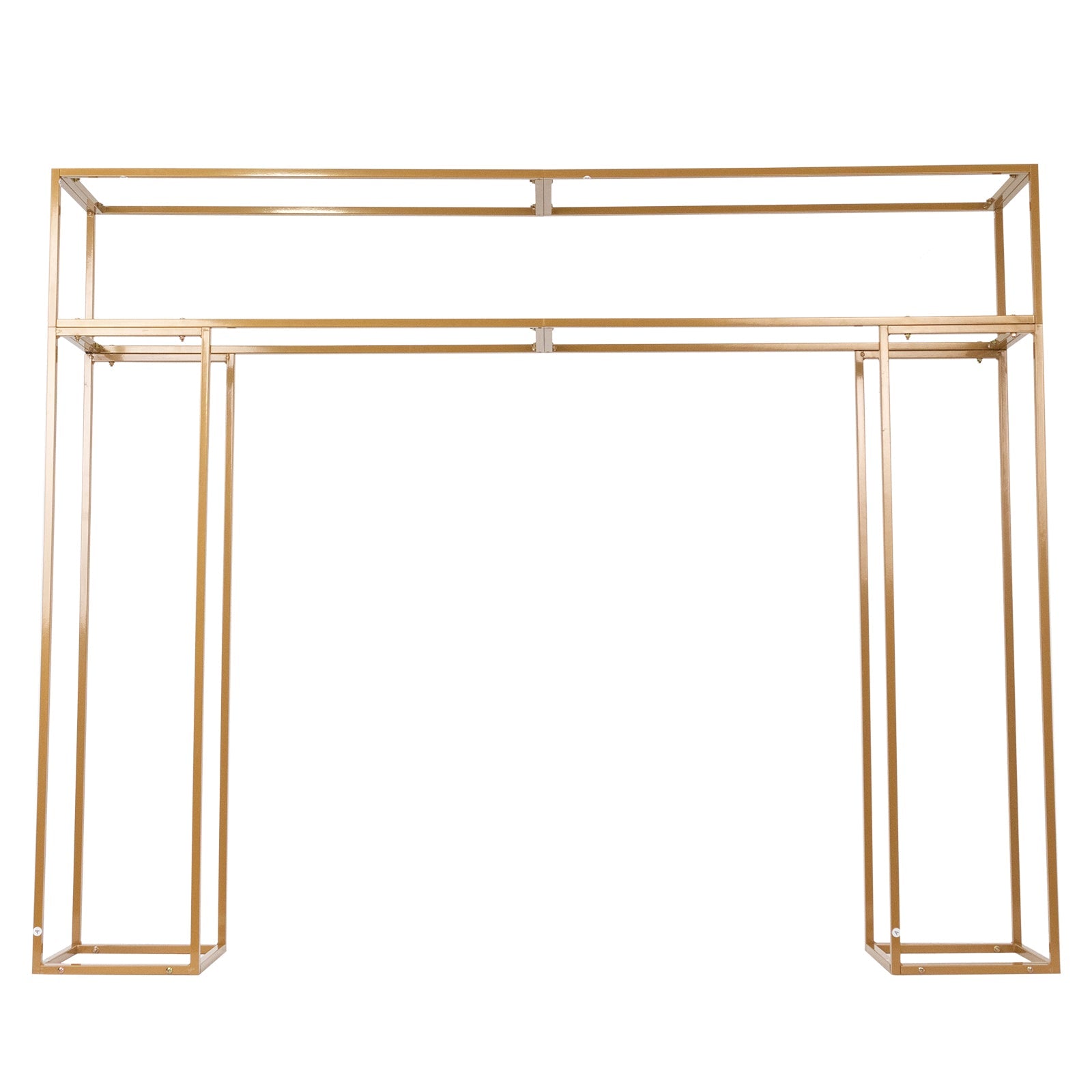 5ft Over the Table Stand in Gold, Freestanding Rectangular Double Frame Over the Table Rod for Floral Balloon Décor