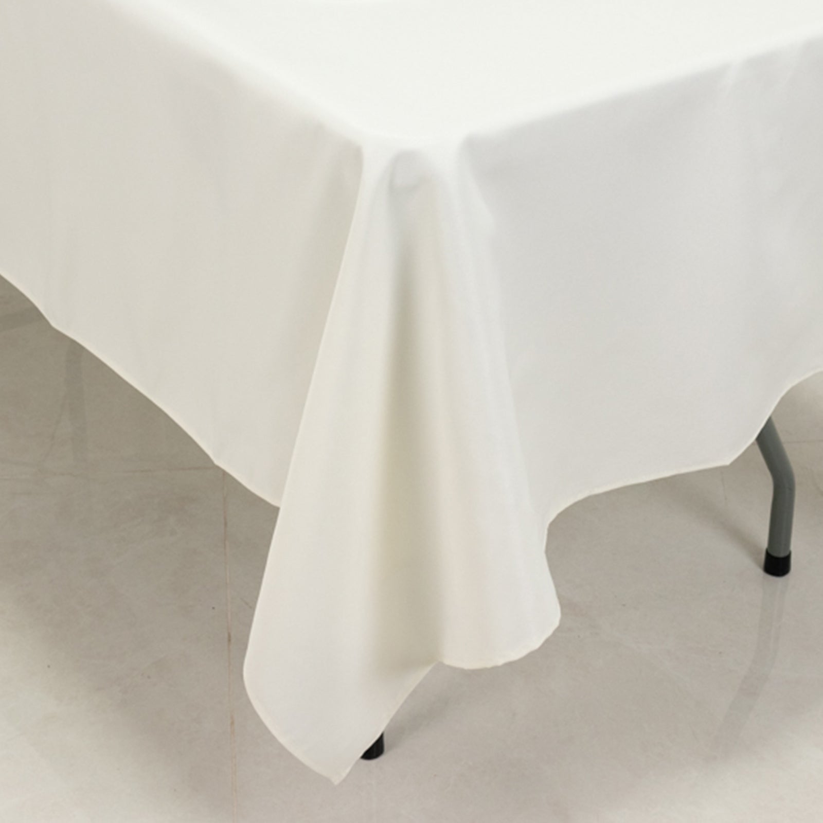 Fire Retardant Premium Polyester 60"x102" Rectangular Tablecloth Ivory - High-Performance Table Cover