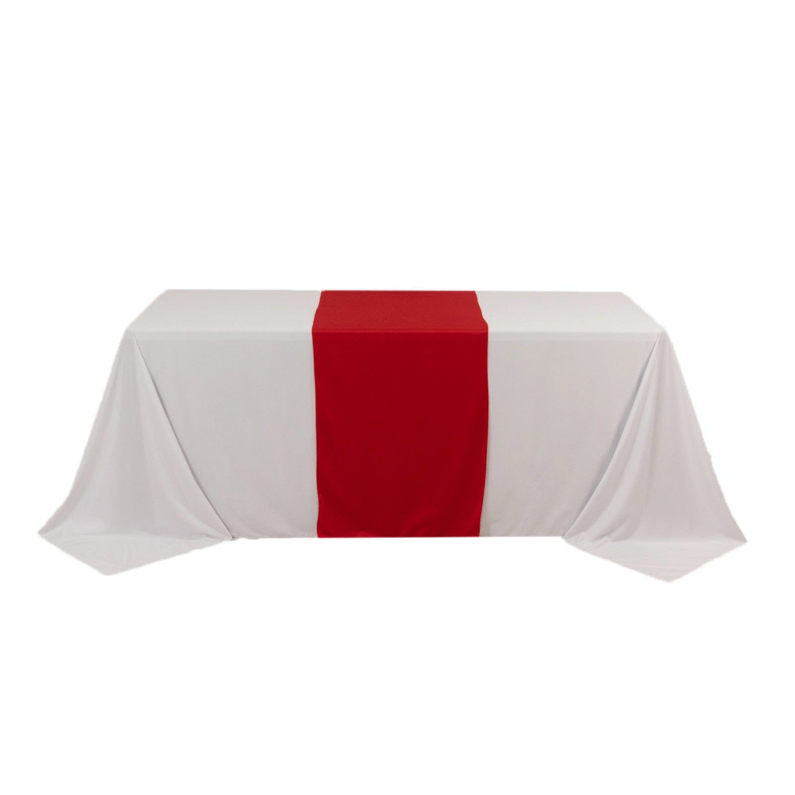 Wide Polyester 24"x72" Table Runner Red - Durable Trade Show Table Linen