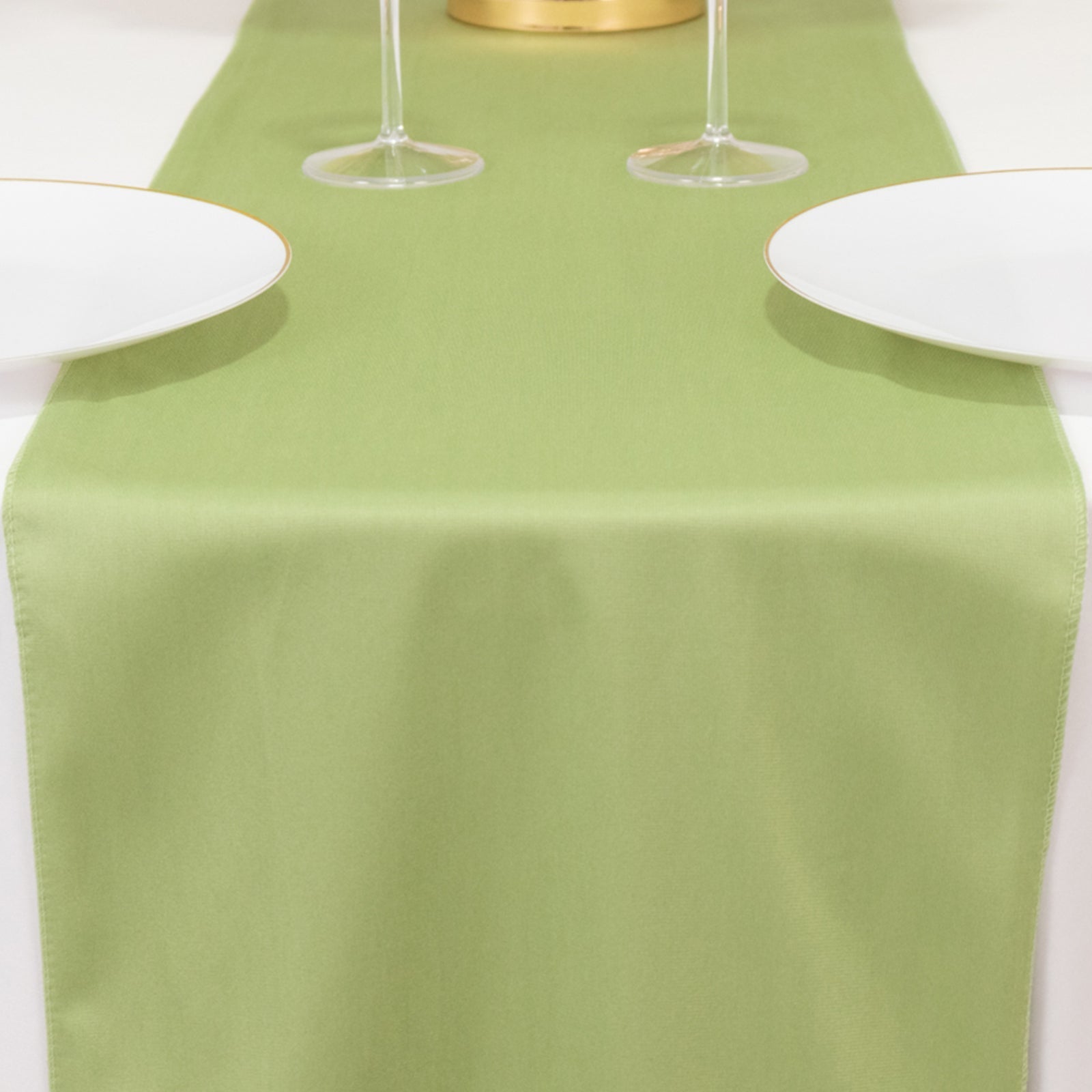 Scuba Polyester 12"x108" Table Runner Sage Green - Wrinkle-Free Table Linen