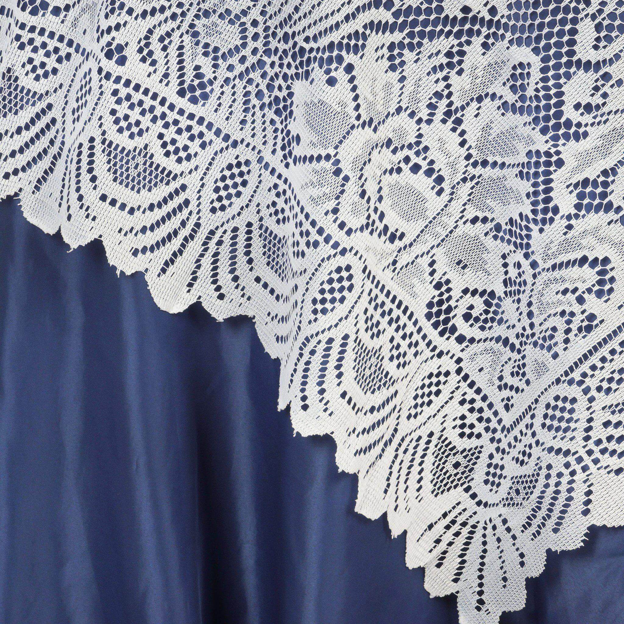 Lace 54"x54" Table Overlay Square Tablecloth White - Stylish Victorian Design Event Decor