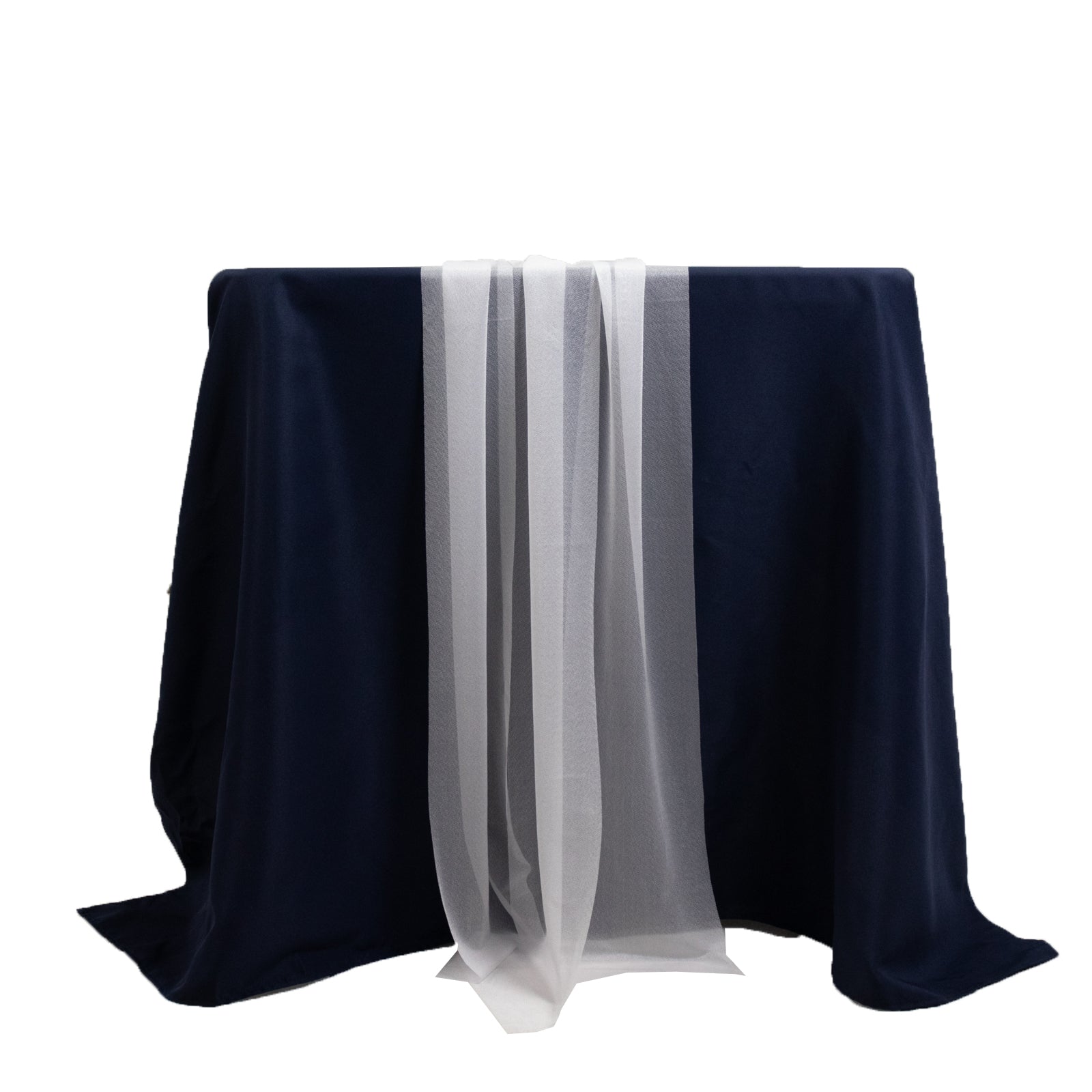20-Pack 9ft Sheer Table Runners – White Shimmer Sheer Drapes, Wrinkle-Free