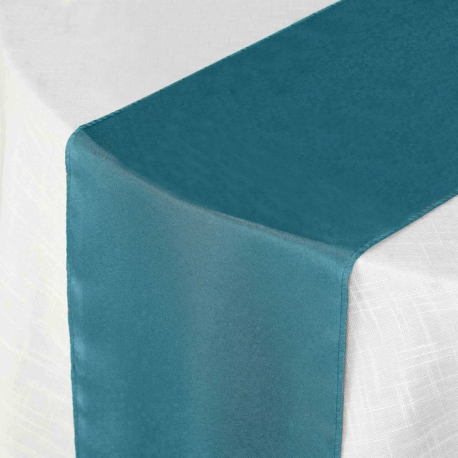 Polyester 12"x108" Table Runner Peacock Teal - Durable & Wrinkle-Resistant Table Decor