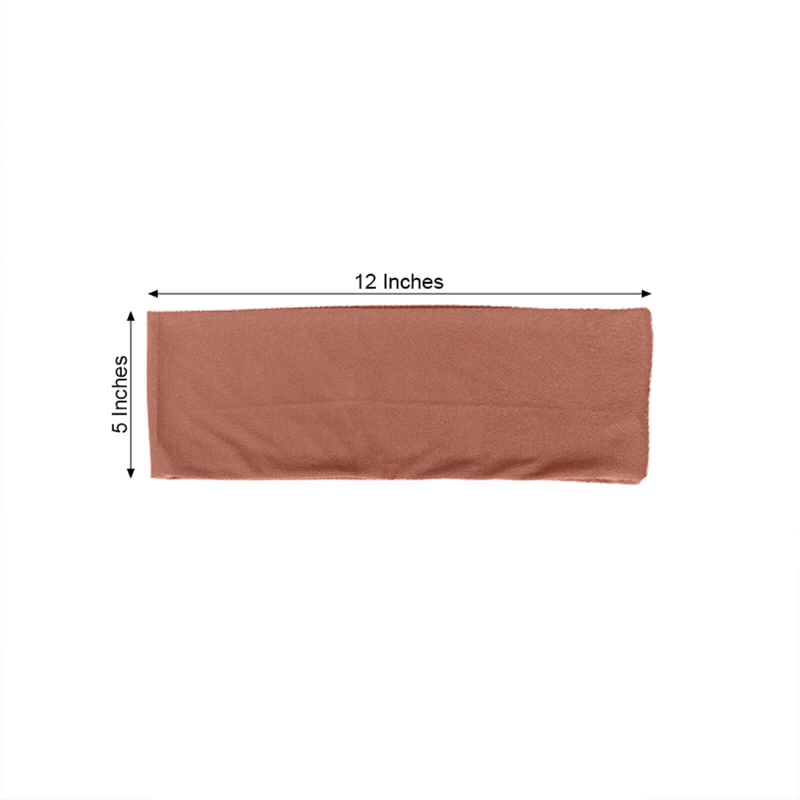 5 Pack Stretch Spandex Chair Sashes Terracotta (Rust) - Fitted Finish Two Ply Heavy Duty Chair Bands 5"x12"