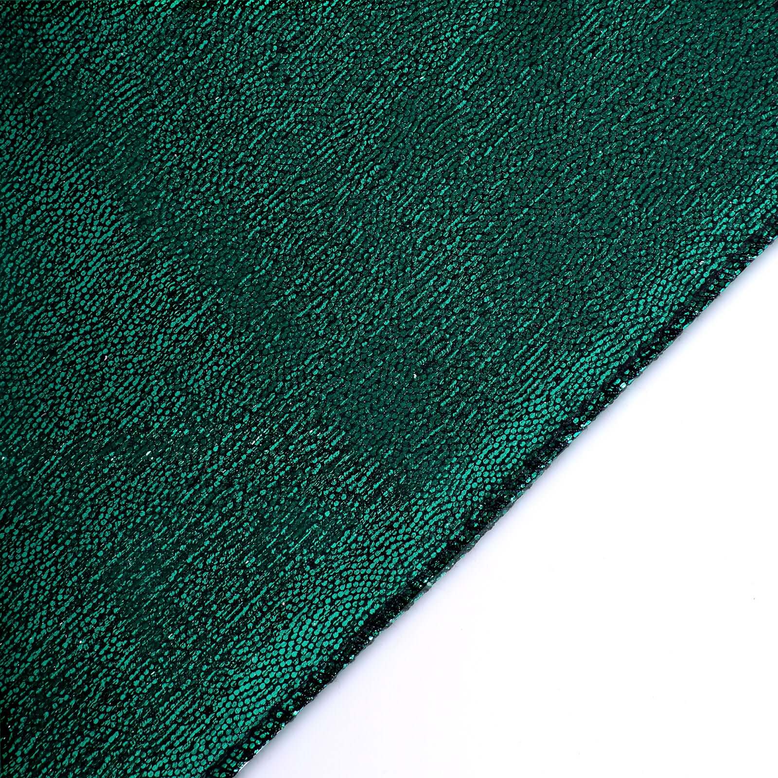 Polyester 12"x108" Table Runner Hunter Emerald Green Shimmer Sequin Dots - Wrinkle-Free Finish Table Linen