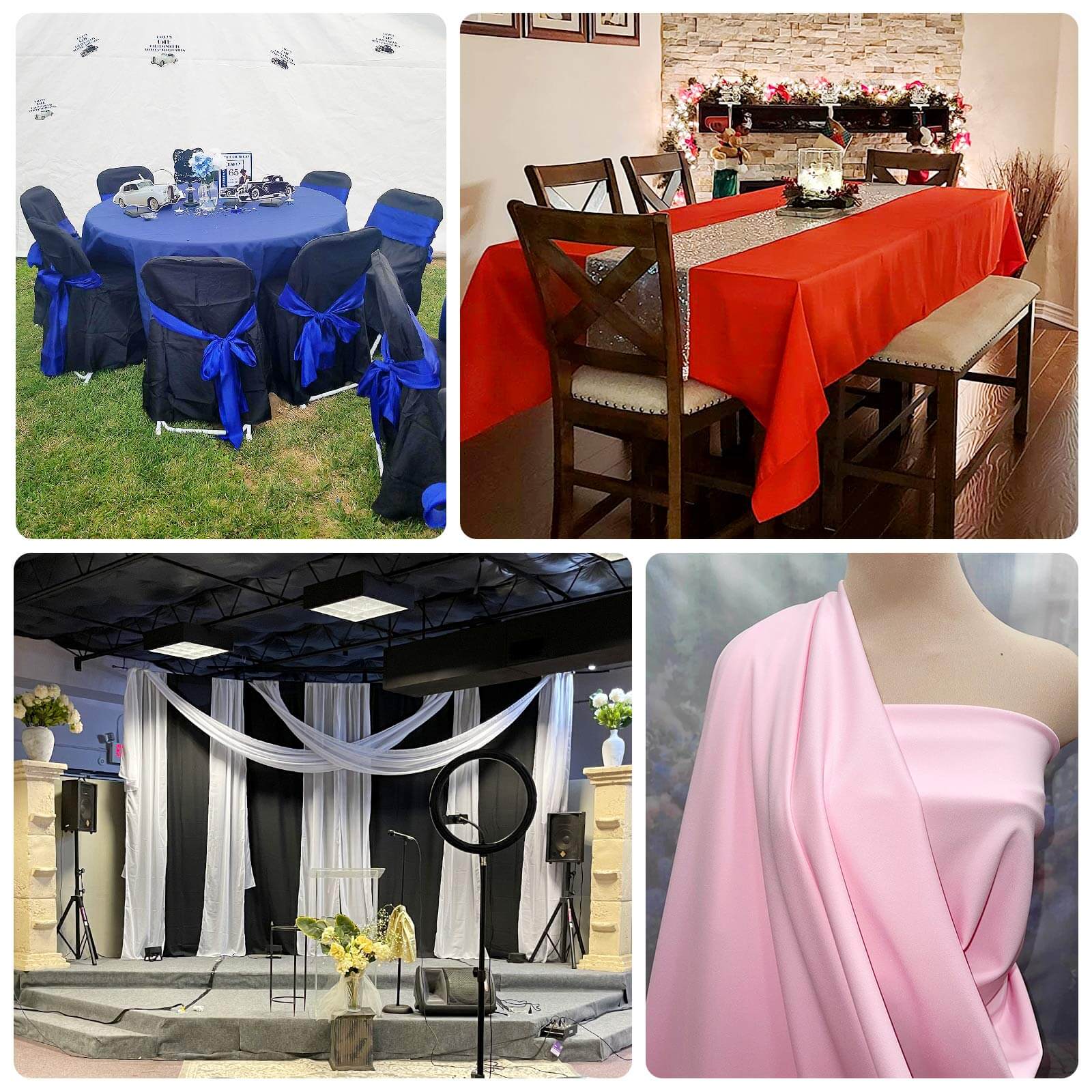 Ivory Scuba Polyester Fabric Roll, Wrinkle Free DIY Craft Fabric Bolt- 60"x10 Yards