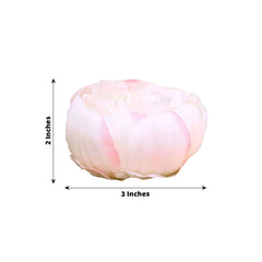 10-Pack Artificial Peony Flower Heads Blush - Versatile Faux Craft Flowers for DIY Event Styling Scrapbooking & Floral Arrangements 3"