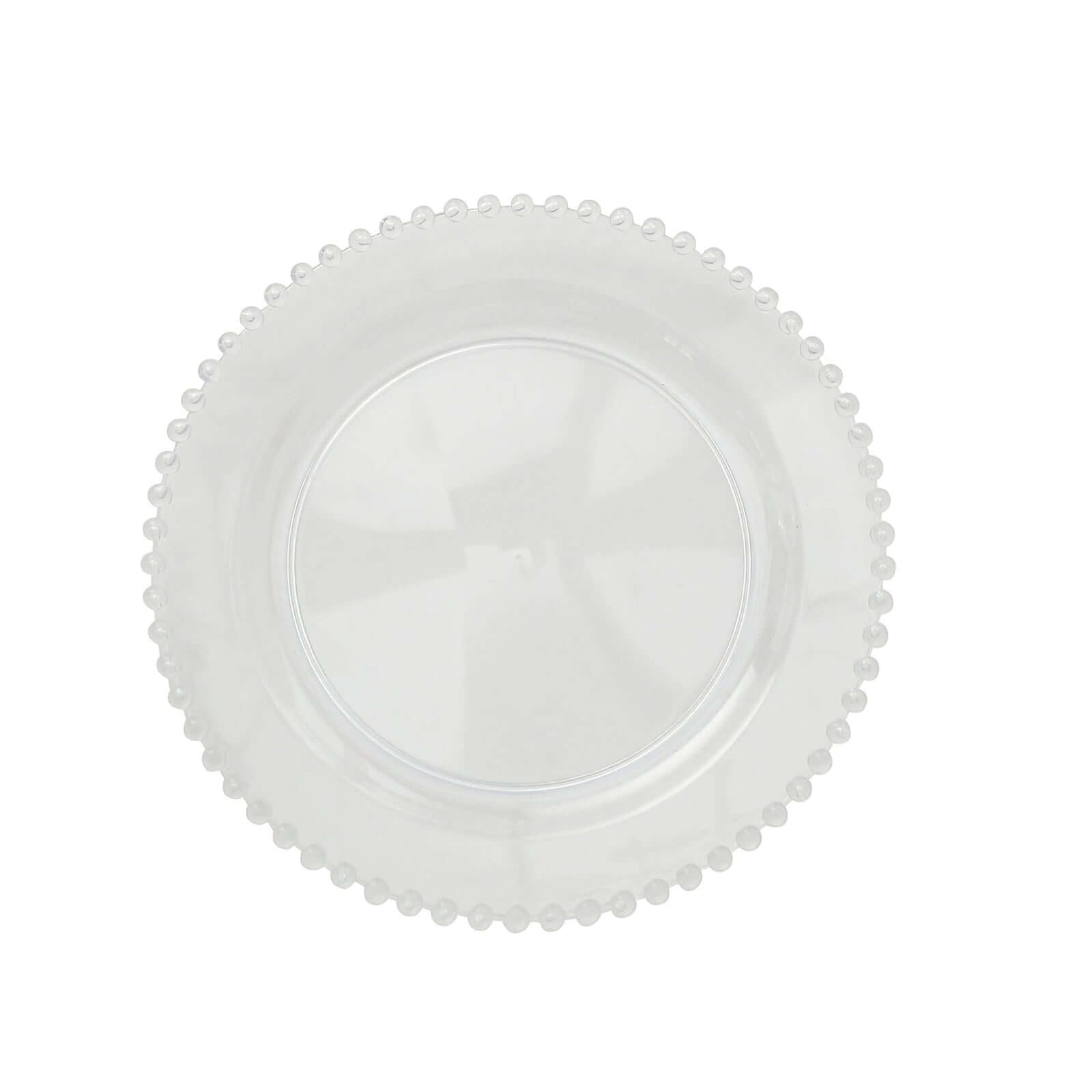 10-Pack Clear Plastic Dessert Plates – 8" Round with Beaded Rim, Disposable for Parties & Events