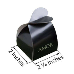 100 Pack Chocolate Brown Amor Heart Twist Top Party Favor Candy Gift Boxes