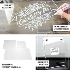 2-Pack Acrylic Plexiglass Sheets Top Plates Clear Square - Protective Film Coating 11" 3mm Thick