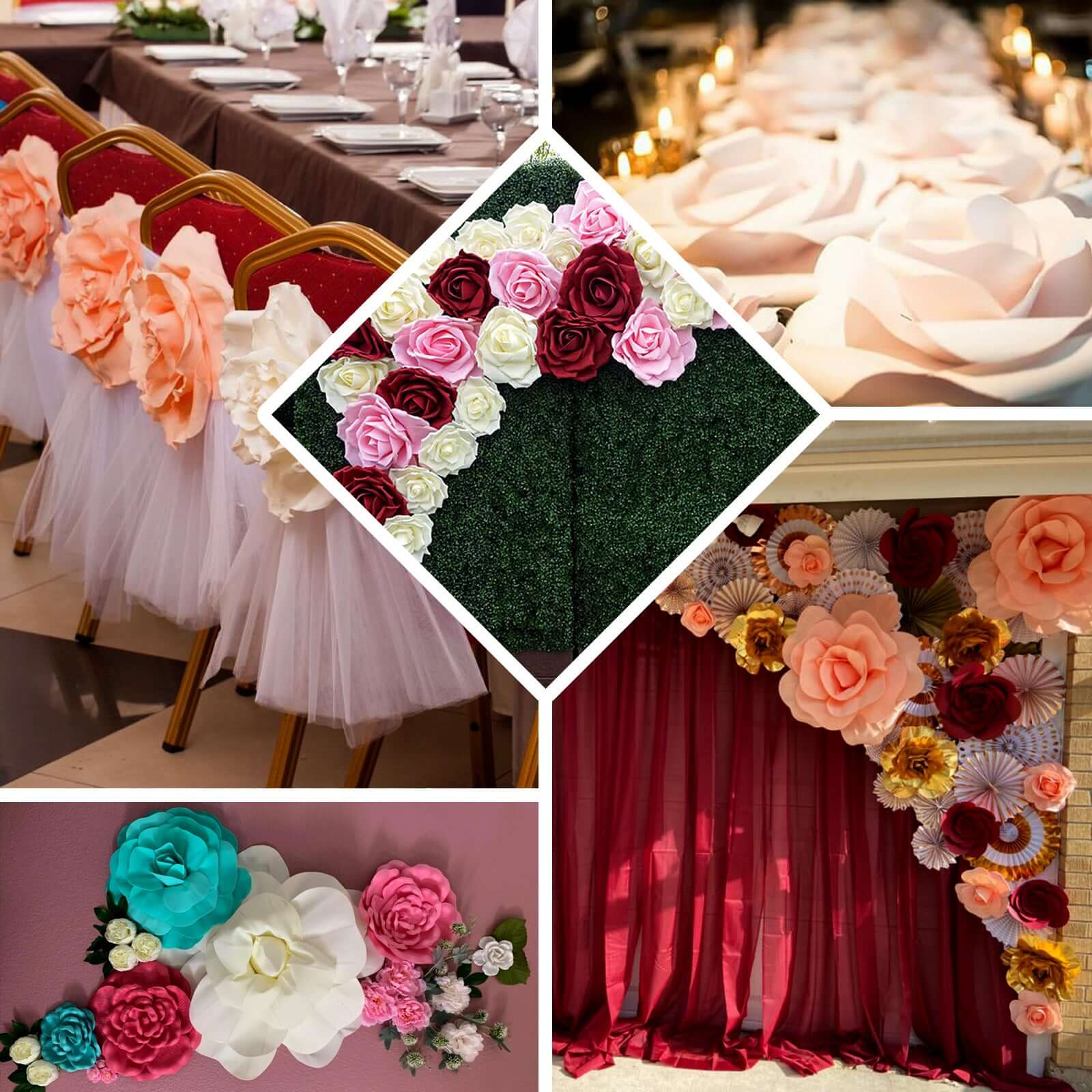 2 Pack 24" Large Red Real Touch Artificial Foam DIY Craft Roses