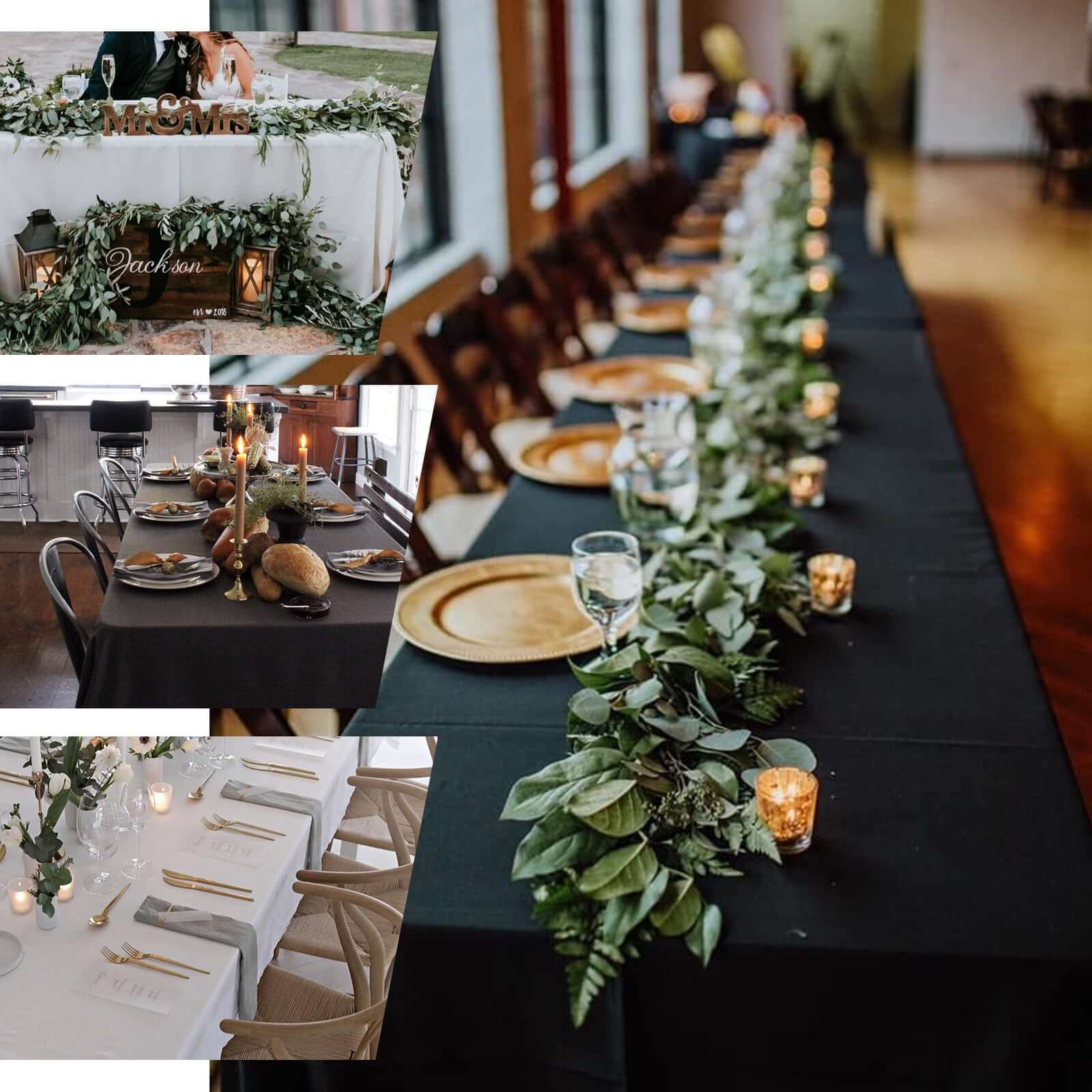 100% Cotton 60"x126" Rectangle Tablecloth Black Linen - Sophisticated, Soft & Breathable Table Cover