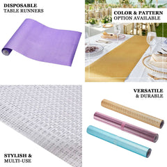 Glitter Paper 9ft Table Runner Roll Rose Gold Disposable Circle Pattern - Stylish Party Decor