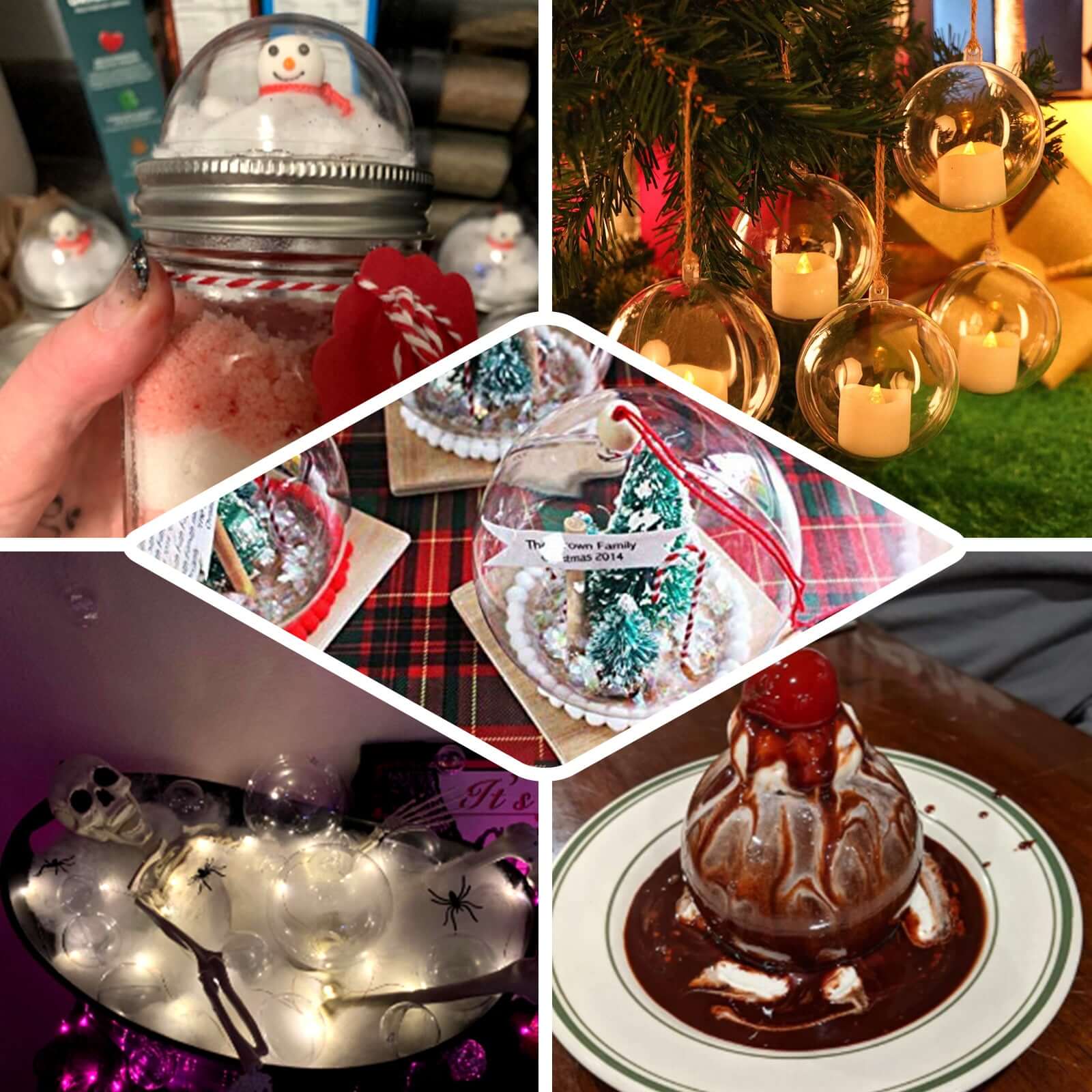 12-Pack Fillable Ornament Ball Candy Container Clear - Unique Transparent Candy Treat Favor Containers 3"