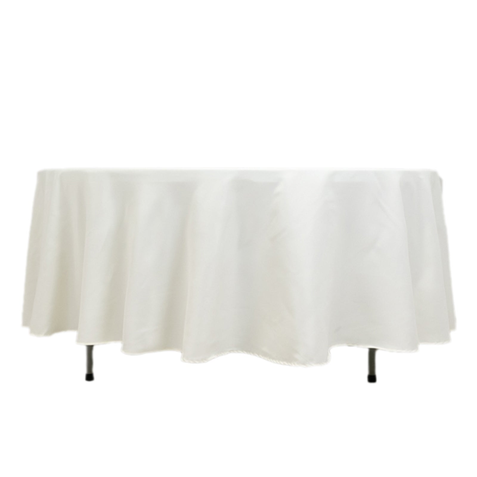 Fire Retardant Premium Polyester 108" Round Tablecloth Ivory - High-Performance Table Cover