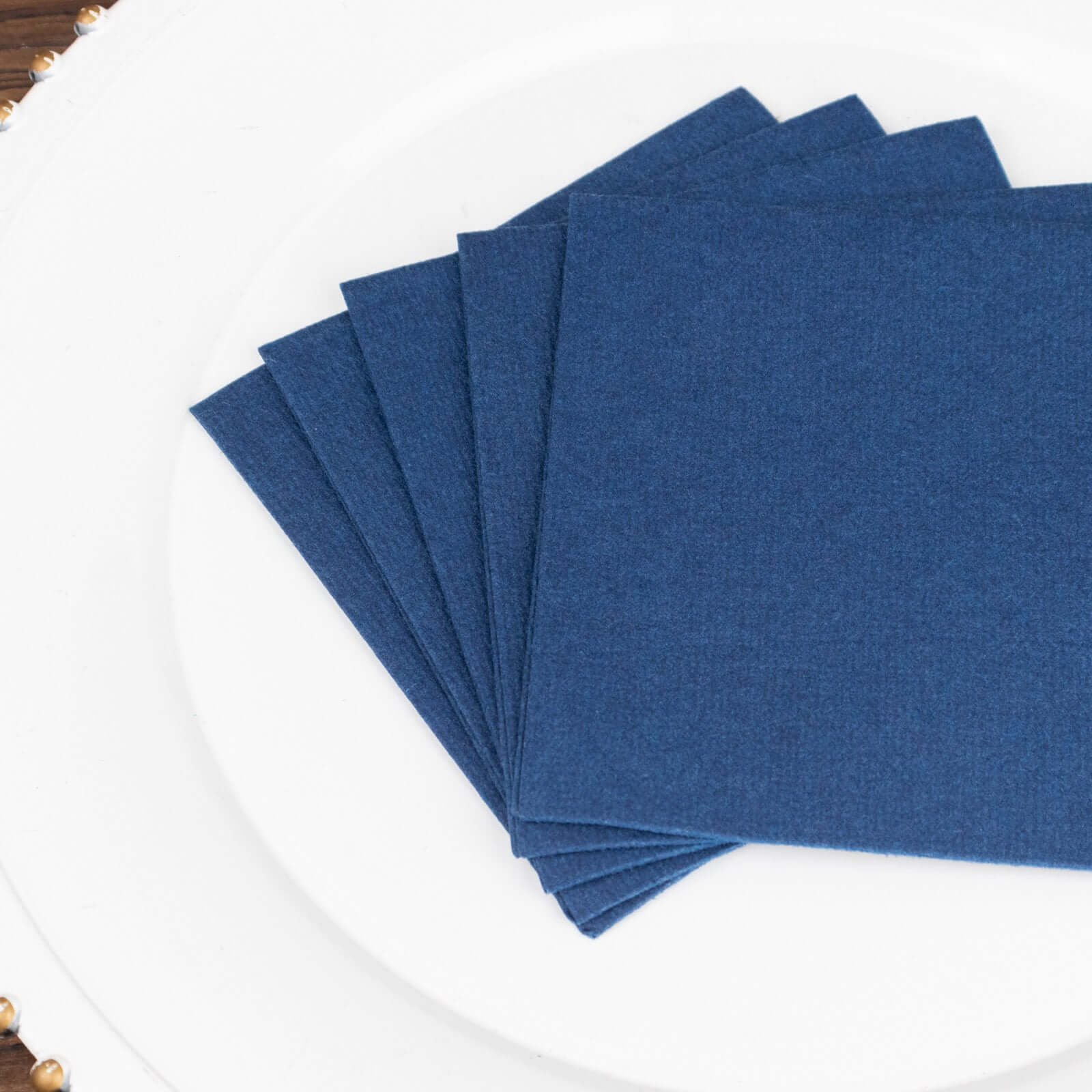 20 Pack Linen-Like Paper 5"x5" Napkins Navy Blue - Highly Absorbent Airlaid Napkins