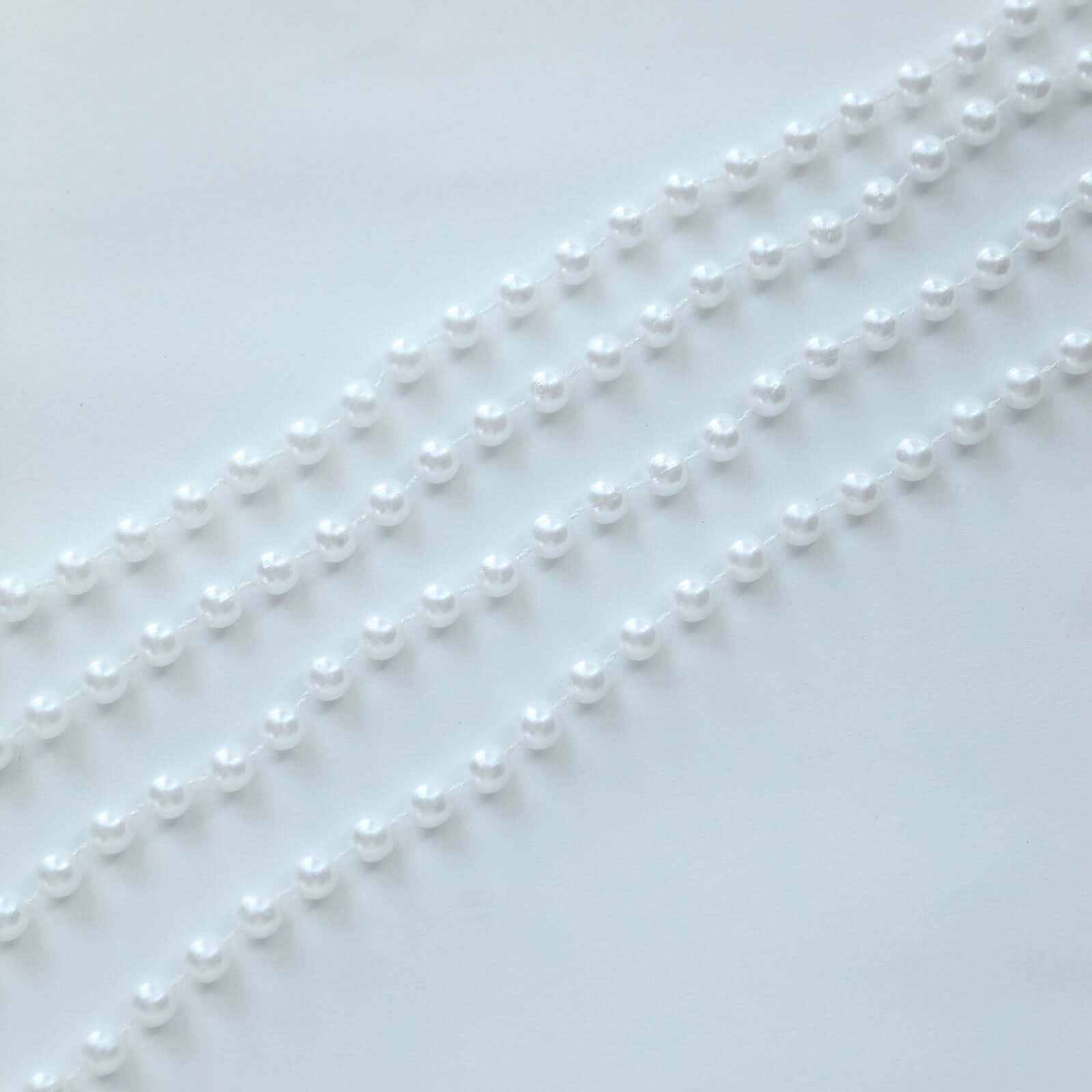 Faux Pearl Beaded 16" Chair Back Garland Sash White Gatsby-Inspired Style - Pre-Tied Chic Wedding Decor for Chiavari Chairs
