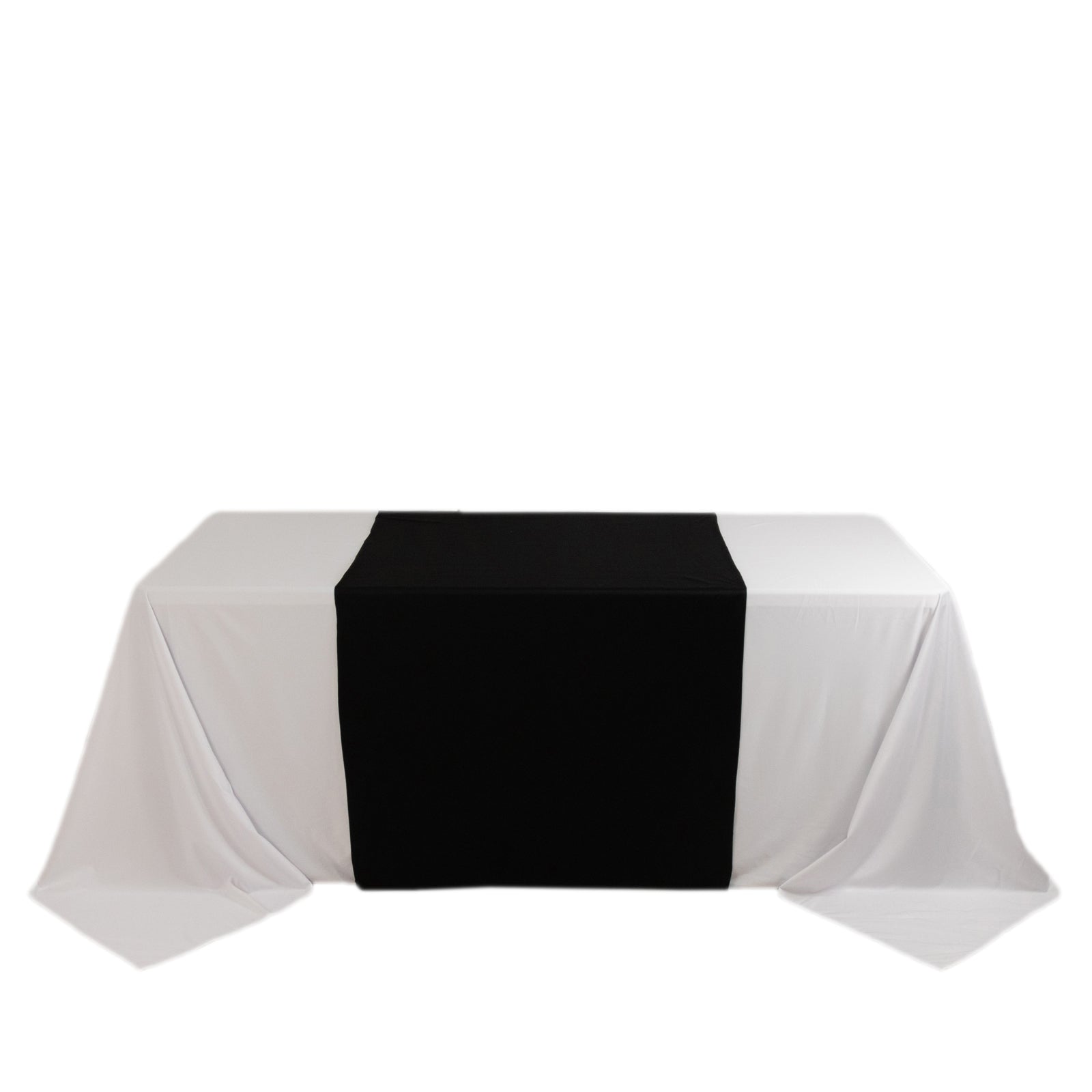 Wide Polyester 36"x72" Table Runner Black - Durable Trade Show Table Linen