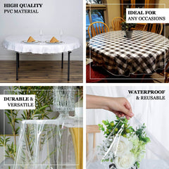 Vinyl Tablecloth Clear Eco-Friendly Round - Reliable PVC Tablecloth 70" 10 Mil Thick