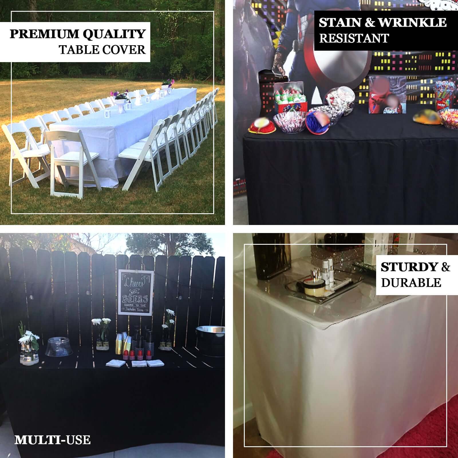 Fitted Polyester 72"x30" Rectangle Tablecloth Red - Durable and Easy to Maintain Table Cover