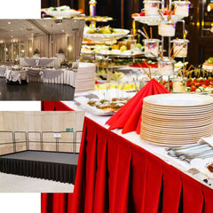 Polyester 21ft Table Skirt Red - Classic Pleated Design