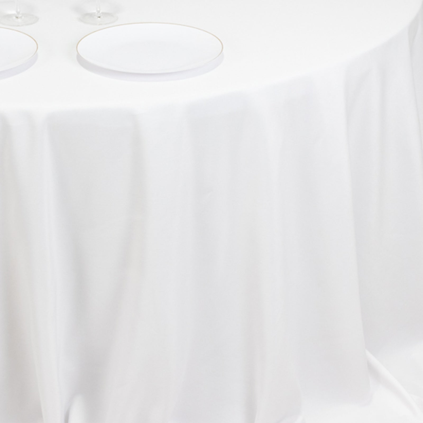 Fire Retardant Premium Polyester 132" Round Tablecloth White - Stylish High-Performance Table Cover for Large Gatherings