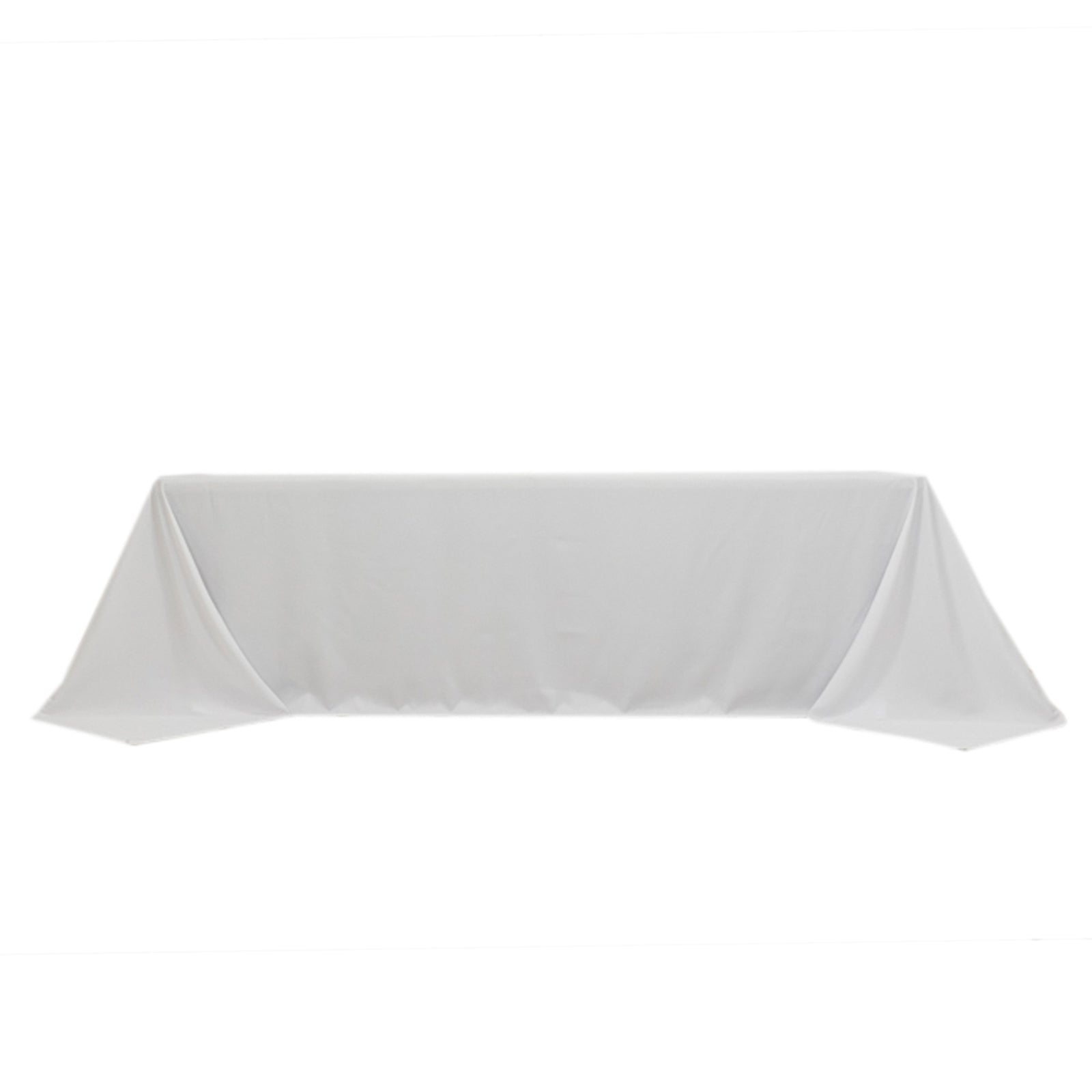 Fire Retardant Premium Polyester 90"x156" Rectangular Tablecloth White - Stylish High-Performance Seamless Table Cover for Large Gatherings