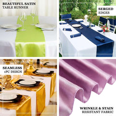 Satin 12"x108" Table Runner Yellow - Stylish Table Linen