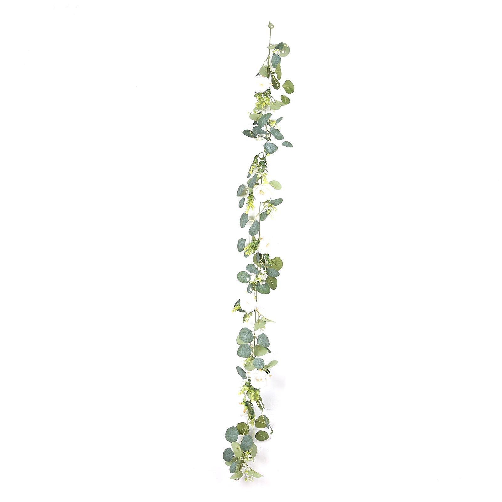 Lighted Greenery Garland with Eucalyptus & Peonies, 5.5ft Battery-Powered Greenery for Fireplace, Table & Event Styling