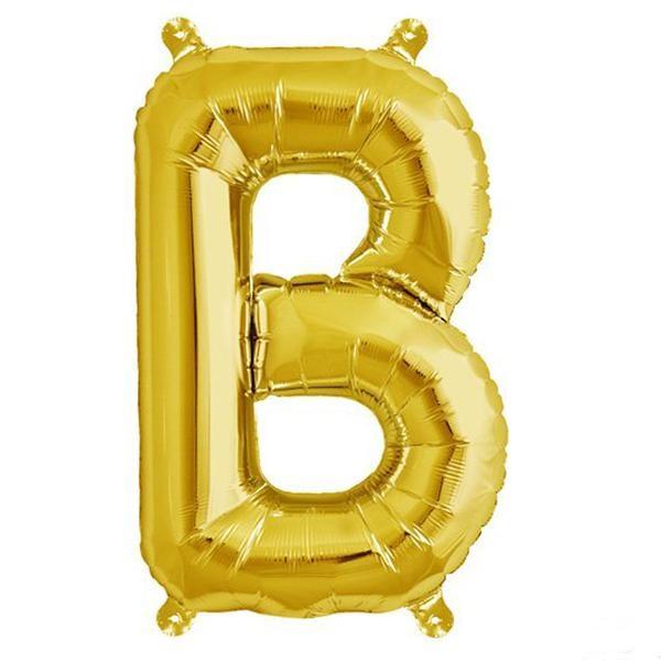 13" Gold Letter & Number Balloons, Shiny Metallic Mylar Foil Alphabet Balloons