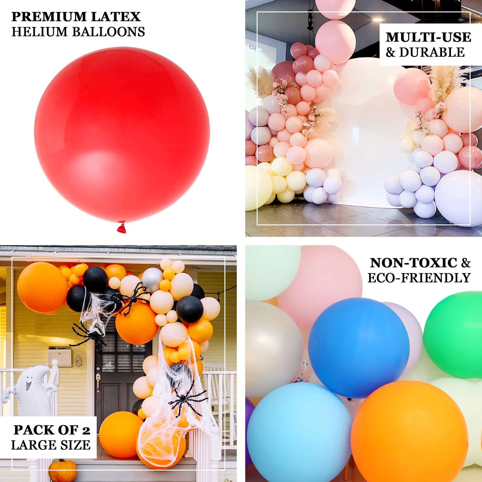 2 Pack 32" Large Matte Pastel Pink Helium Air Premium Latex Balloons