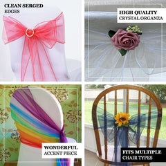 5 Pack Organza Chair Sashes Gold - Timeless Reusable Sheer Chair Bows for Chic Events 6"x108"