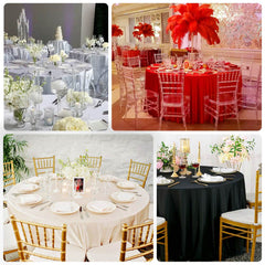 Scuba Round 132" Tablecloth Purple - Wrinkle Free & Stain Resistant Seamless Table Cover