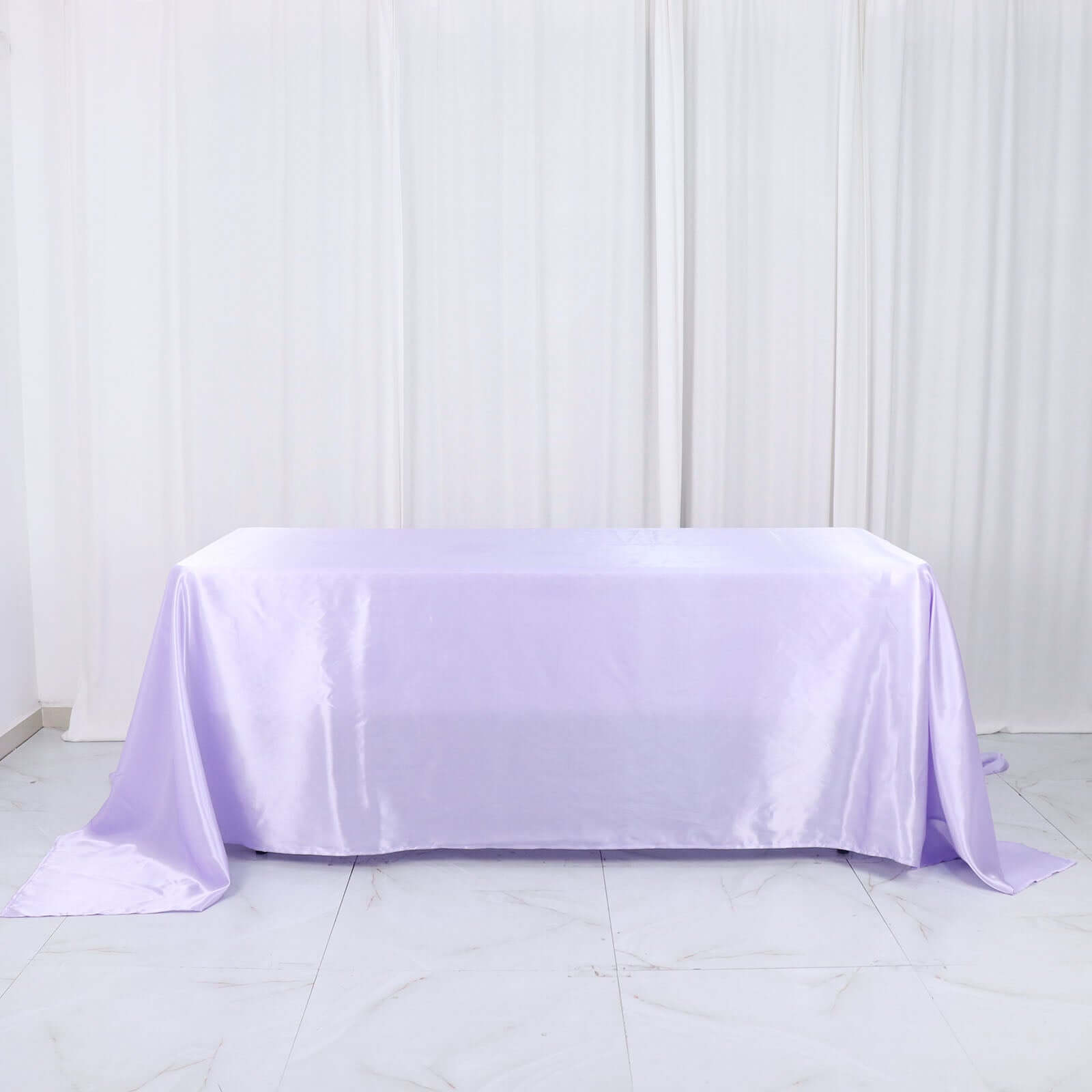 Satin Rectangular 90"x132" Tablecloth Lavender Lilac - Seamless Table Cover