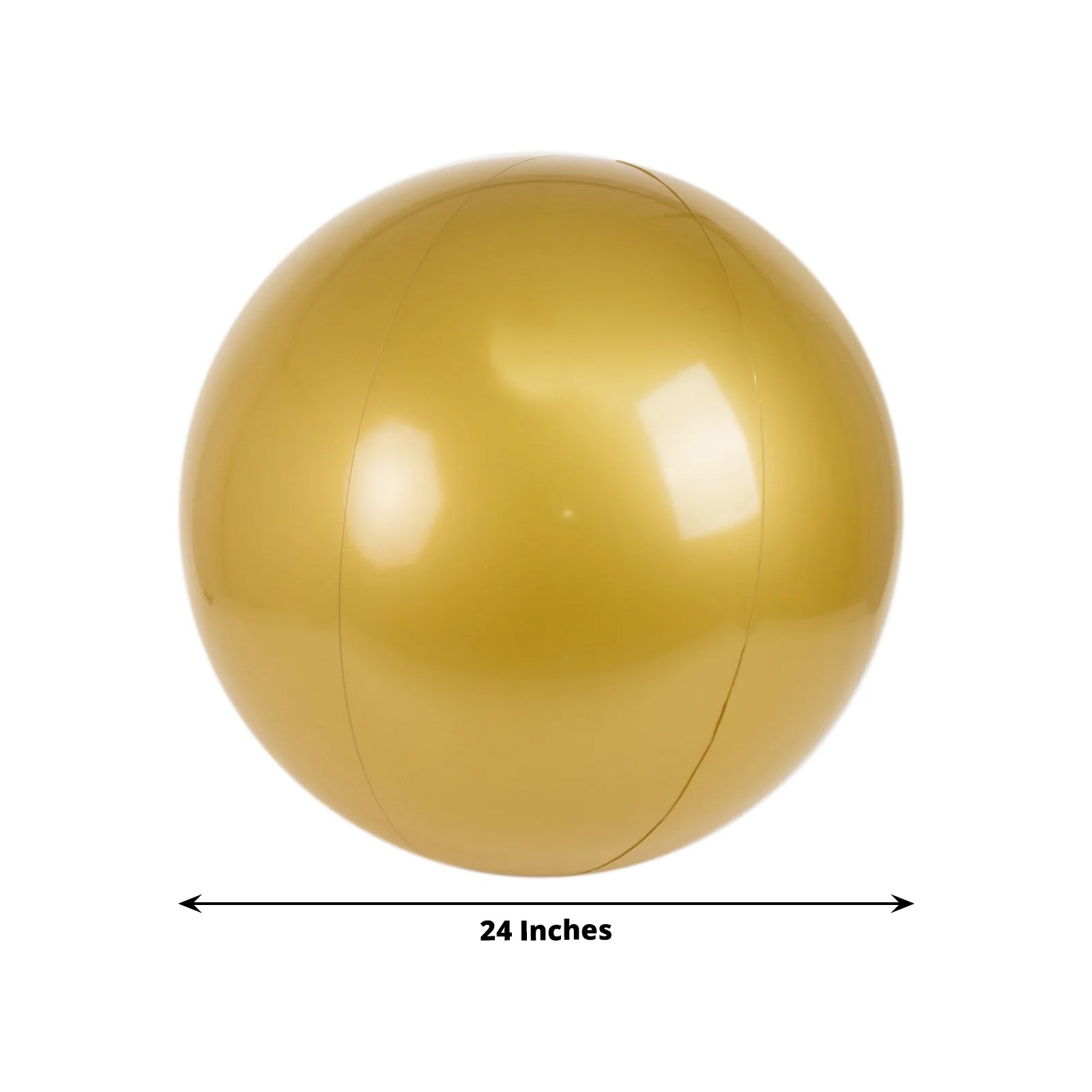 2 Pack 24" Inflatable Gold Decorative Balls - Round Vinyl Pool and Party Balls, Lightweight & Fun