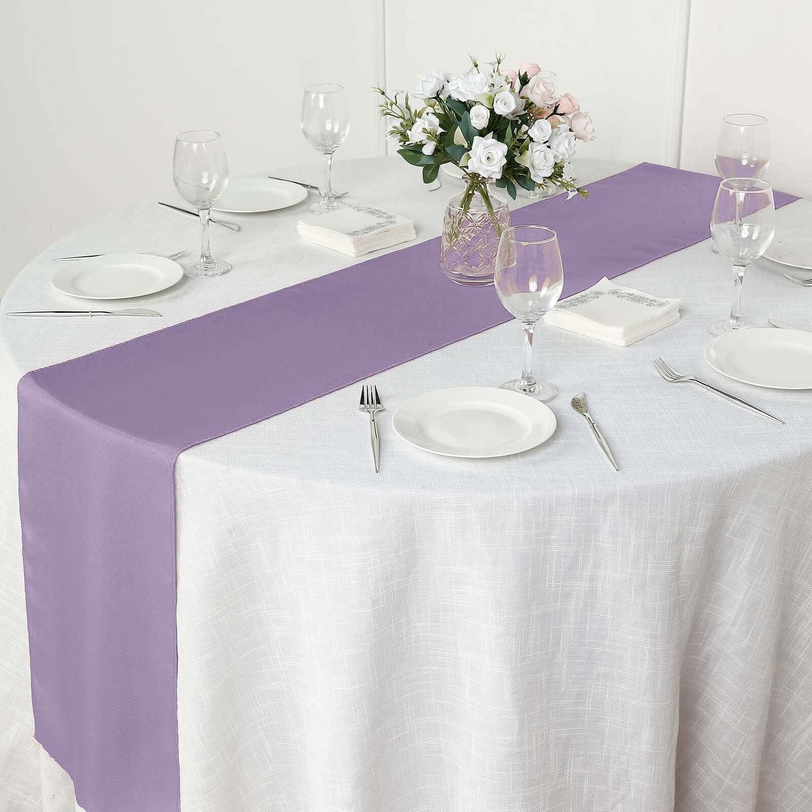 Polyester 12"x108" Table Runner Violet Amethyst - Durable & Wrinkle-Resistant Table Decor