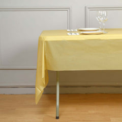 5-Pack Plastic Table Covers Gold Rectangle - Reliable PVC Disposable Covers for Gatherings 54"x108"