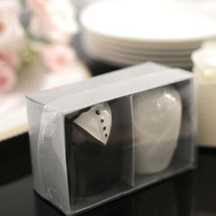 2.5" Bride Groom Ceramic Salt And Pepper Shaker Party Favors Set, Wedding Favors in Pre-Packed Gift Box