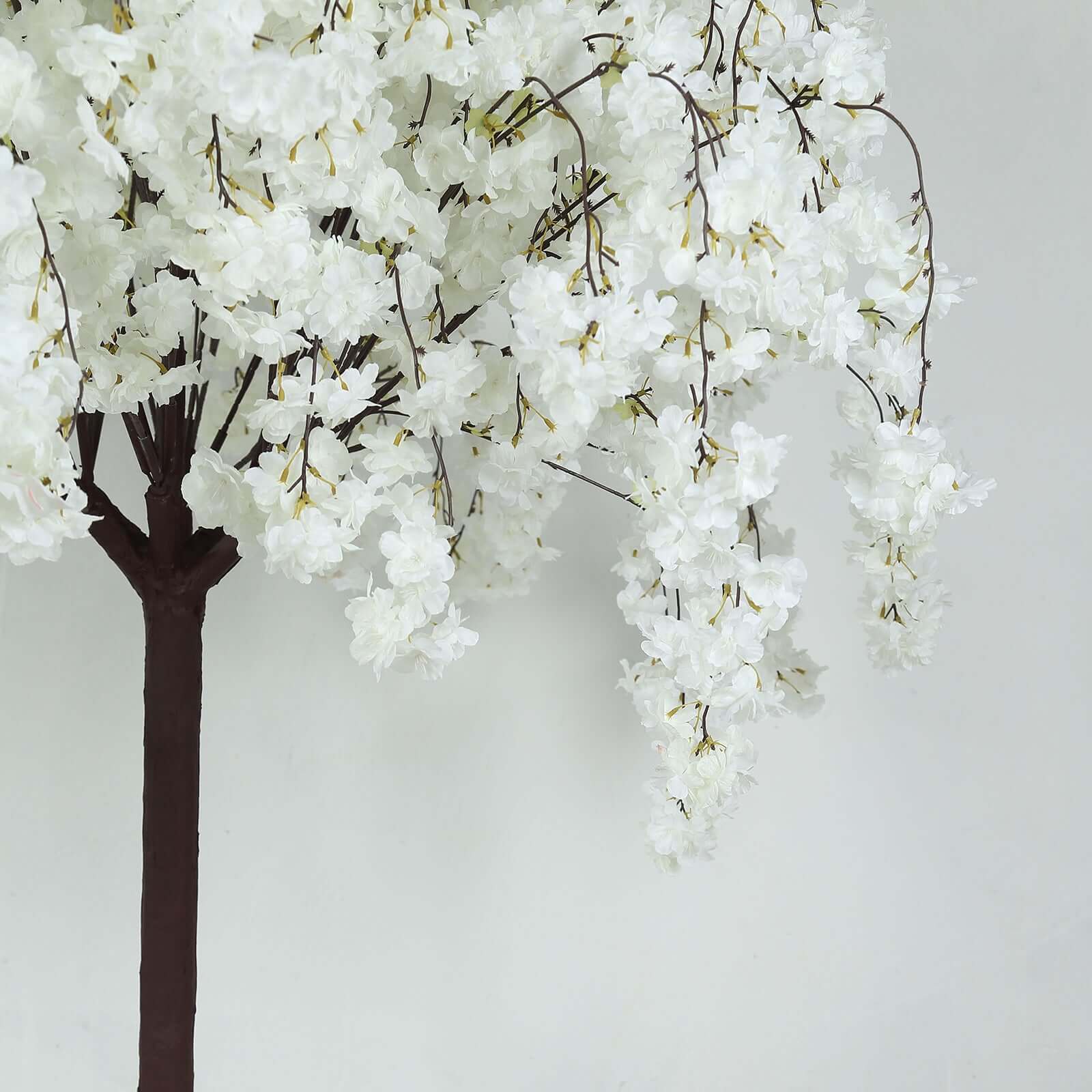 5ft Artificial Cherry Blossom Tree White – Silk Sakura Wishing Tree with Sturdy Metal Base & Realistic Fiberglass Trunk