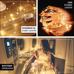 20 LED Micro Fairy String Lights Starry Bright Design White - Battery Operated Party Accent 90"