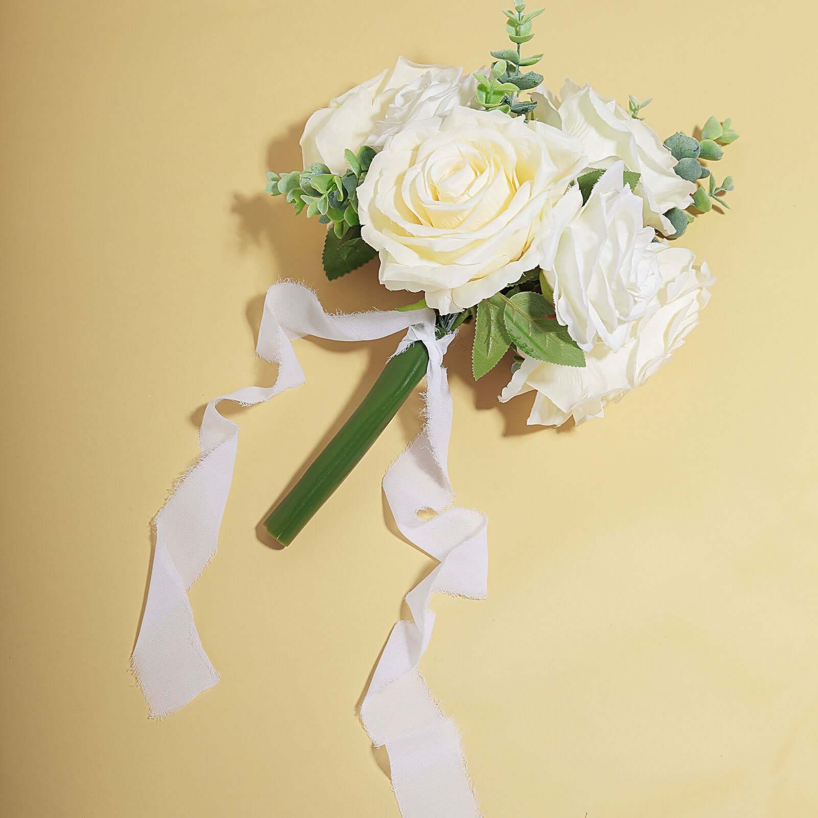 2 Pack 6yd White Silk-Like Chiffon Linen Ribbon Roll For Bouquets, Wedding Invitations Gift Wrapping