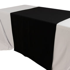 Wide Polyester 36"x72" Table Runner Black - Durable Trade Show Table Linen