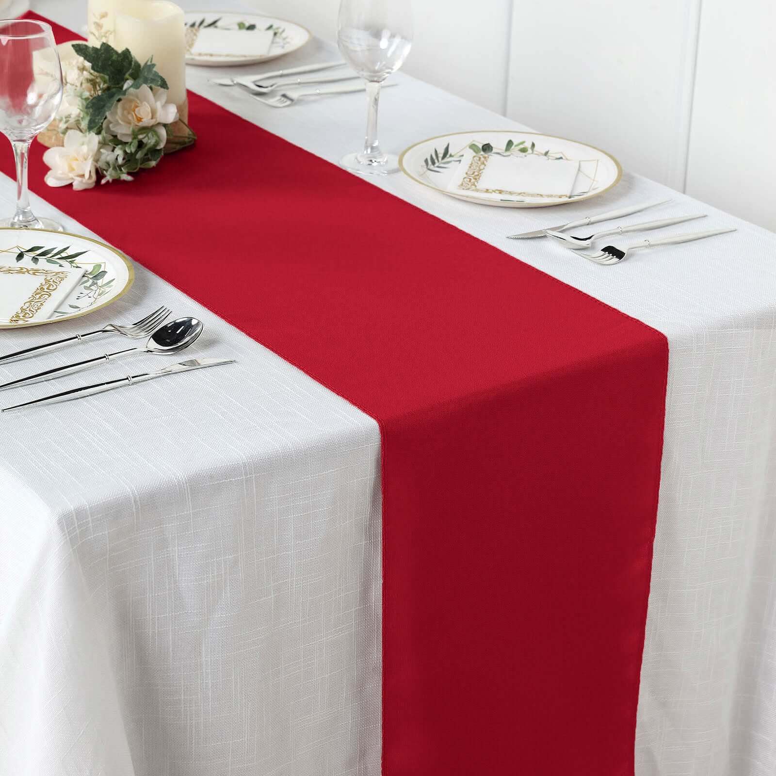 Polyester 12"x108" Table Runner Wine - Durable & Wrinkle-Resistant Table Decor