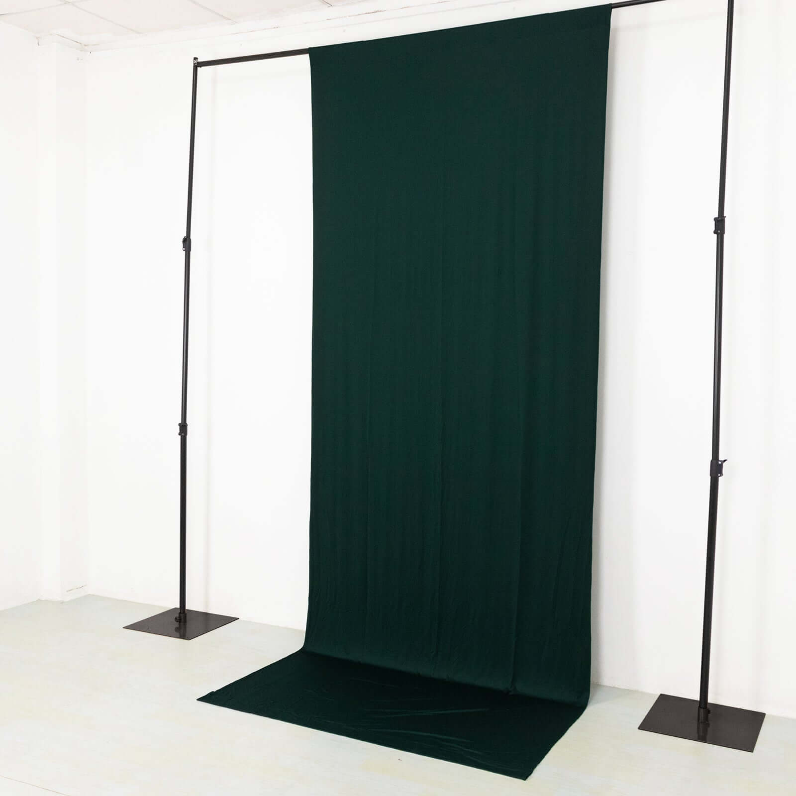 Hunter Emerald Green 4-Way Stretch Spandex Event Curtain Drapes, Wrinkle Free Backdrop Event Panel with Rod Pockets - 5ftx12ft